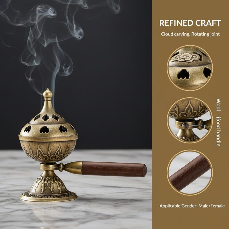 Home Fragrance Powder - Brûleur d'encens rotatif portable, plateau antiadhésif