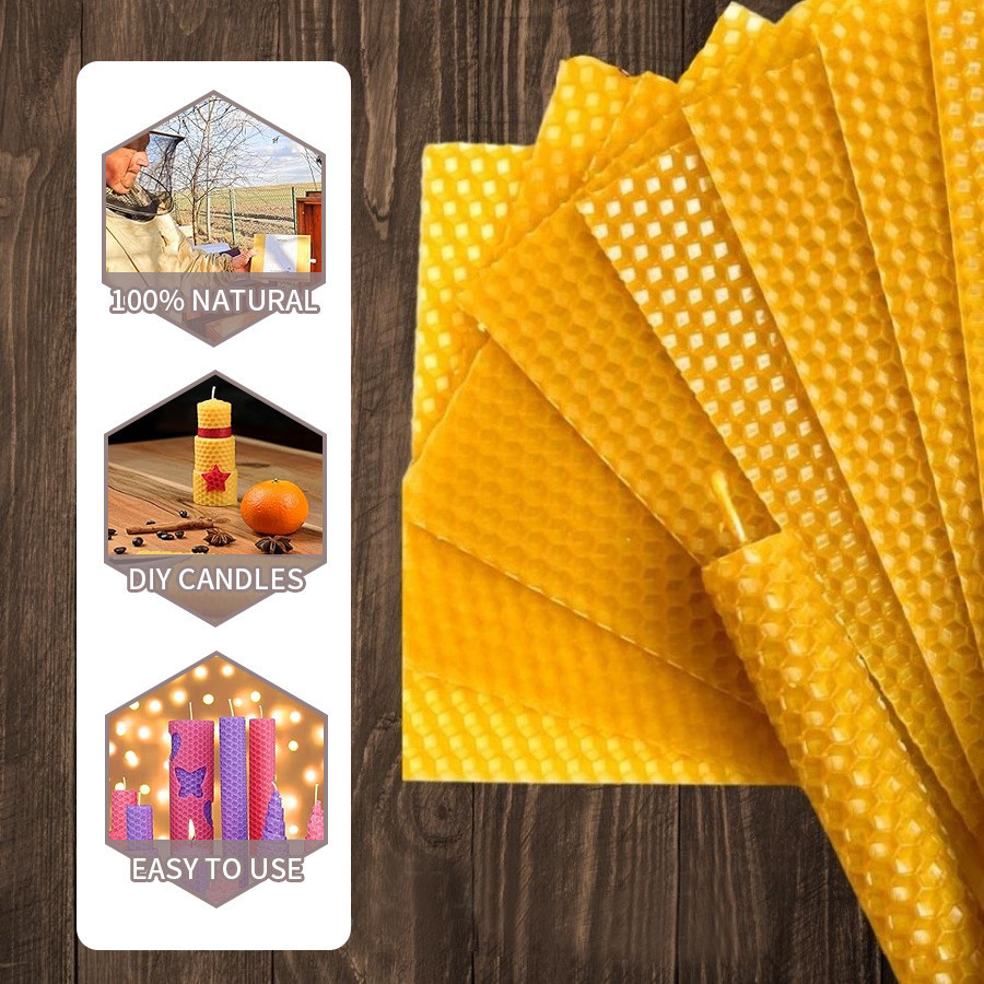 Beeswax Taper Candle - Bougies coniques en cire d'abeille, design