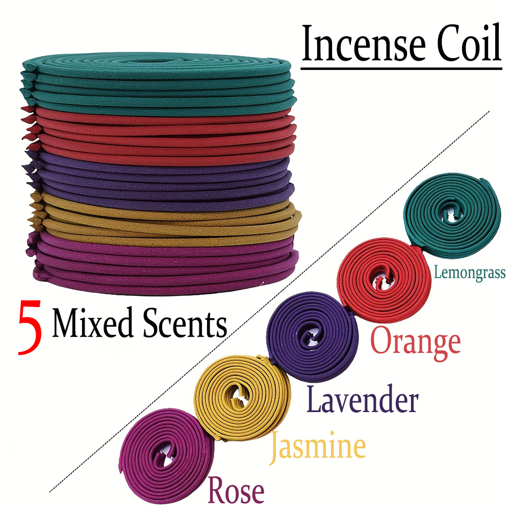 Home Fragrance Jasmine & Yuzu Porcelain Diffuser - Ensemble mixte d'encens en spirale classique