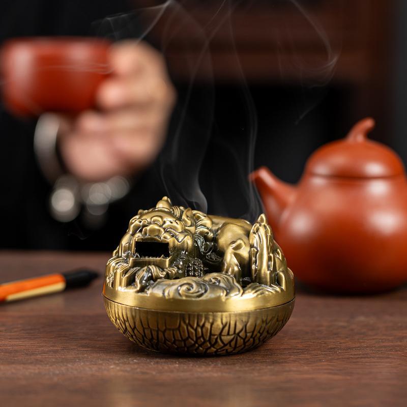 Home Fragrance Powder - Brûleur d'encens en alliage creux, porte-encens