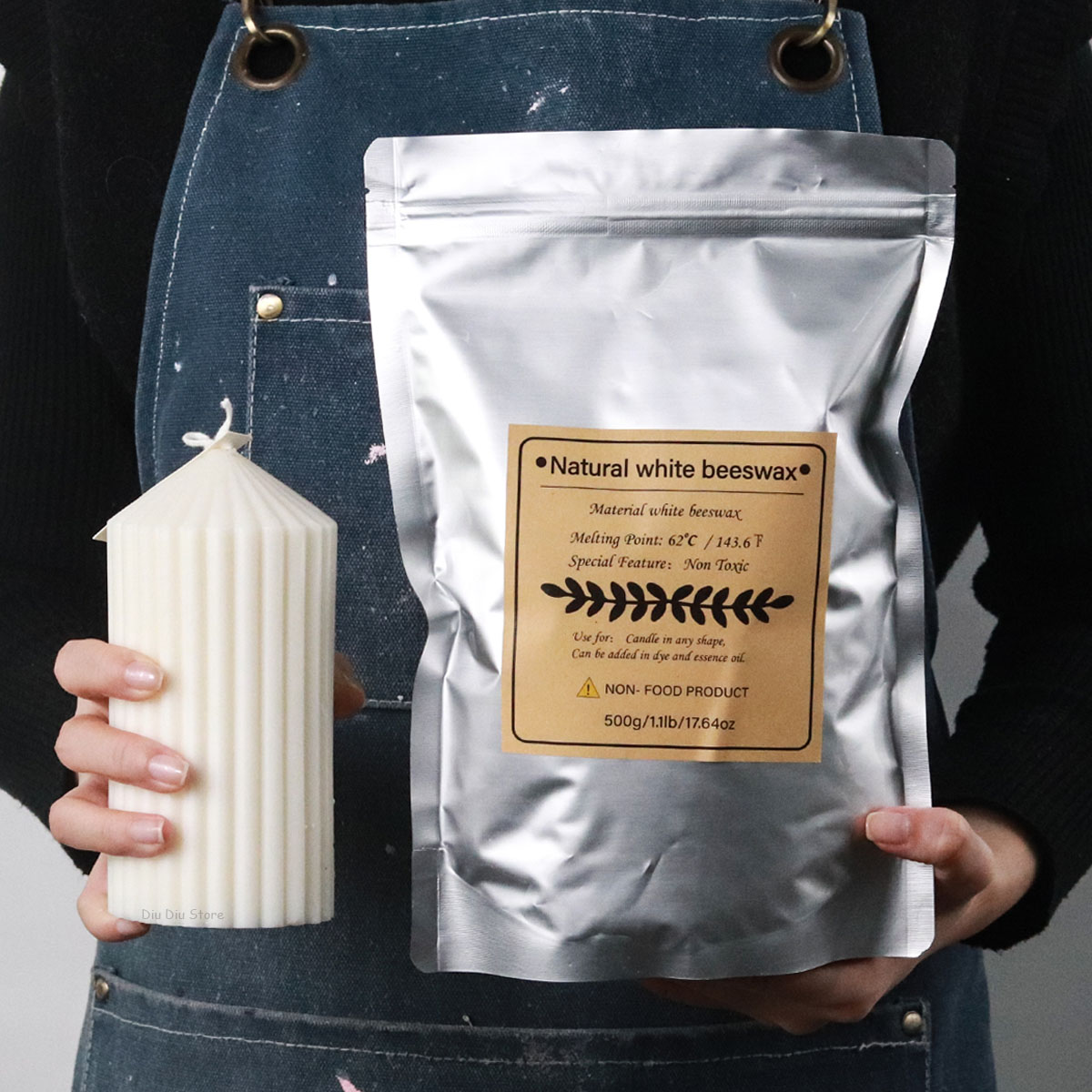 Cire d'abeille blanche, bougie - Beeswax Taper Candle avis et prix