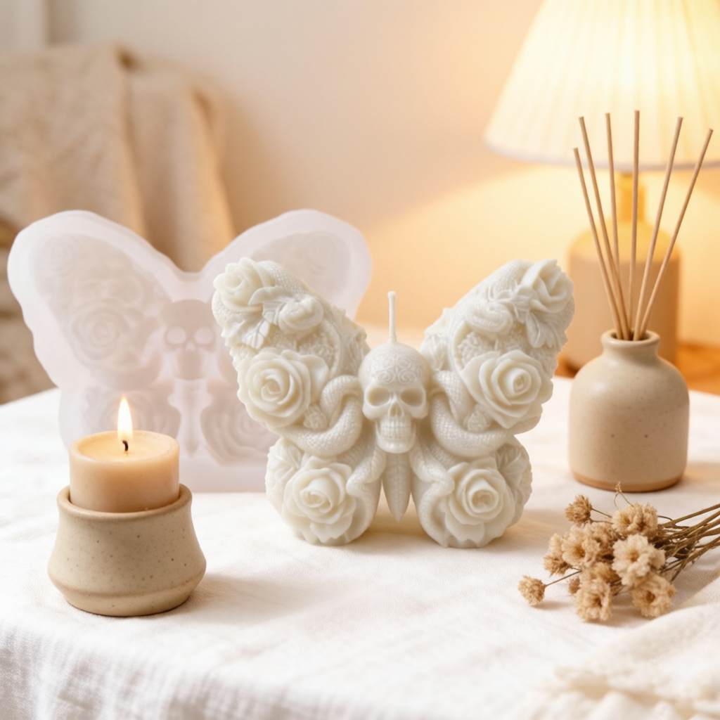 Moule en silicone 3D Crâne Ros - Home Fragrance Rose avis et prix