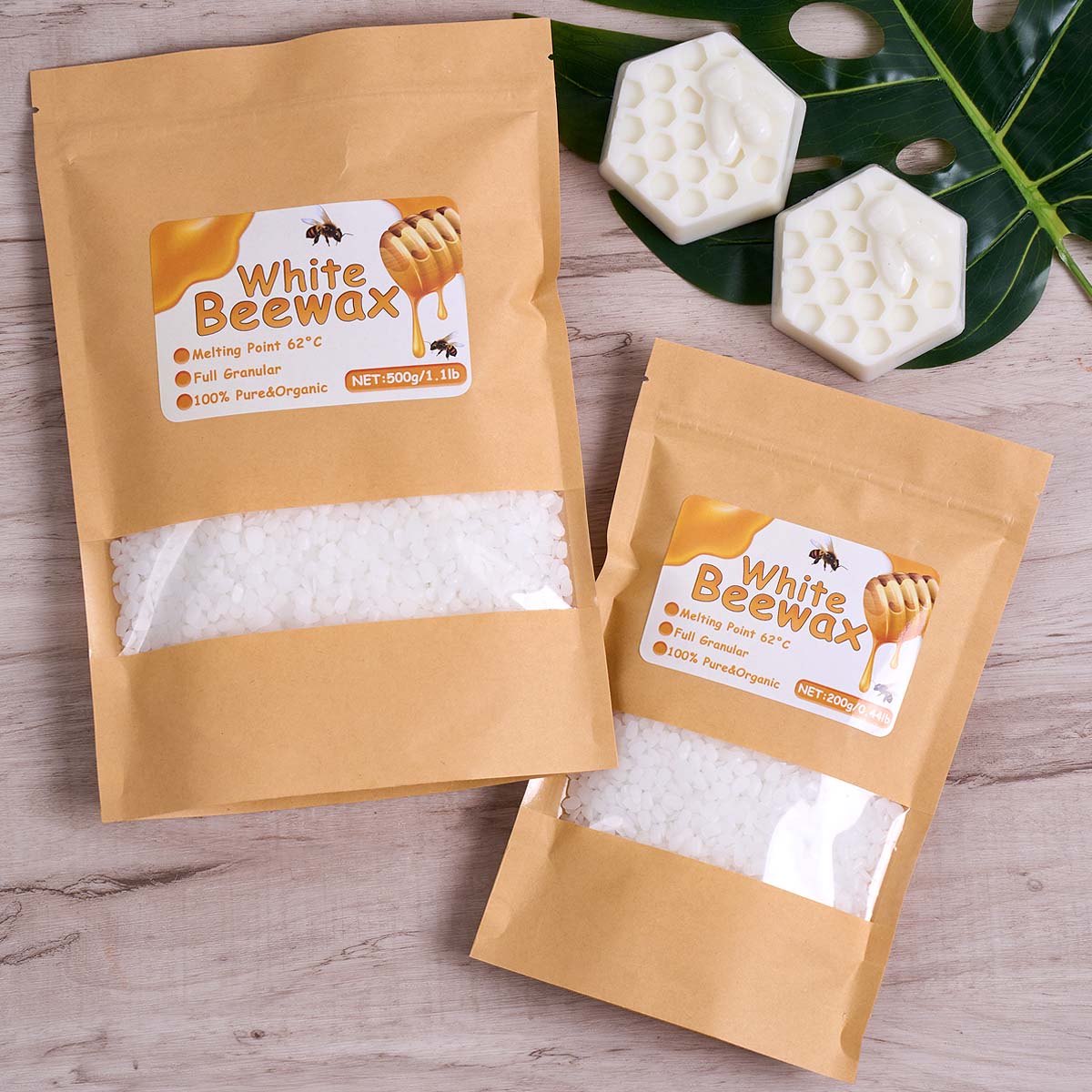 Cire d'abeille blanche 1000g,  - Beeswax Taper Candle avis et prix